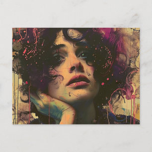 Carte Postale Femme avec sa main sur son visage