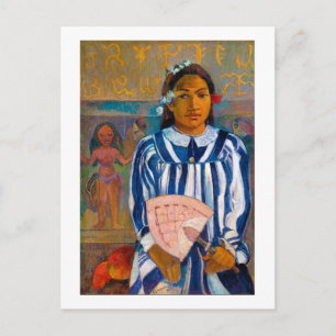 Carte Postale Femme avec un ventilateur, Gauguin
