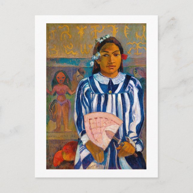 Carte Postale Femme avec un ventilateur, Gauguin (Devant)