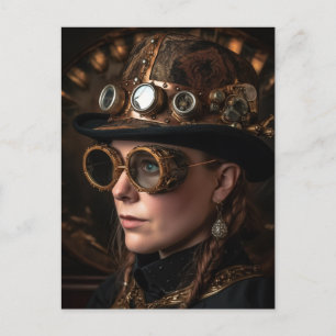 Carte Postale Femme Blonde Mode Steampunk