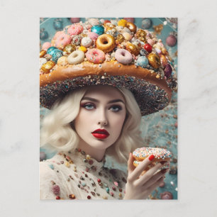 Carte Postale Femme blonde sur la planète Imaginaire de noisette