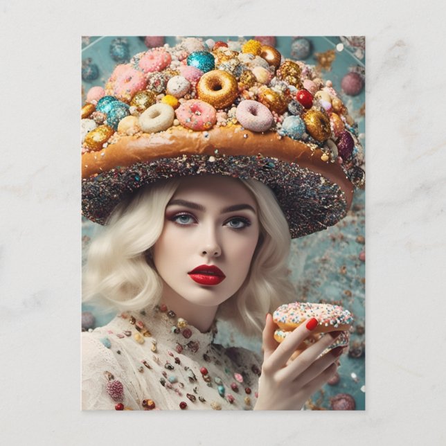 Carte Postale Femme blonde sur la planète Imaginaire de noisette (Devant)