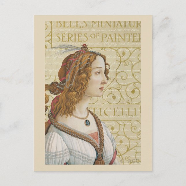Carte Postale Femme Botticelli (Devant)