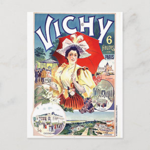 Carte Postale Femme buvant de l'eau de la ville thermale de Vich