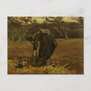Carte Postale Femme creusant des pommes de terre Van Gogh Art