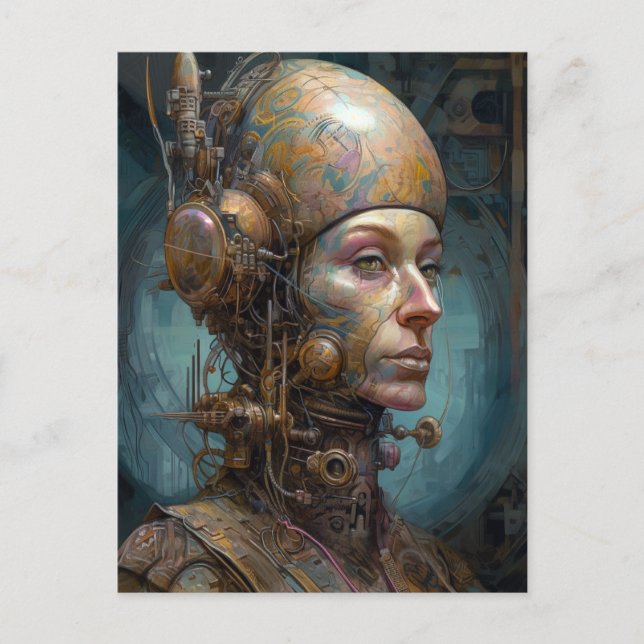 Carte Postale Femme Cyborg Femme Science-Fiction (Devant)