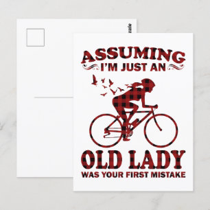 Carte Postale Femme cycliste Supposant que je suis juste une vie