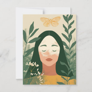 Carte Postale Femme dans la nature