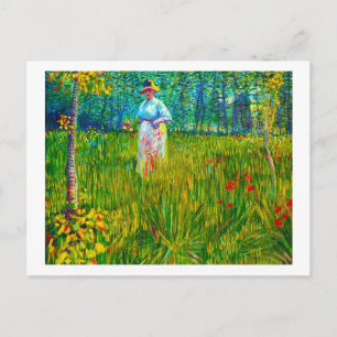 Carte Postale Femme dans le jardin par Vincent Van Gogh