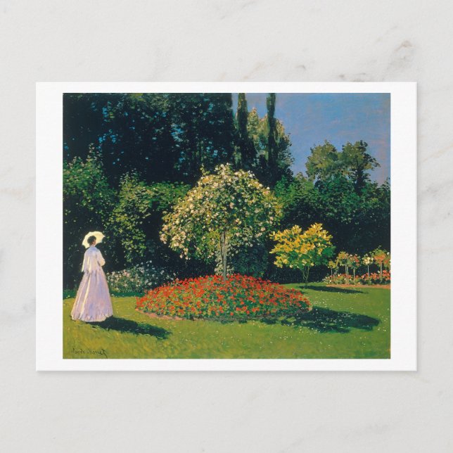 Carte Postale Femme dans un jardin, Monet (Devant)