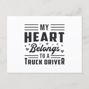 Carte Postale Femme de camion Mon coeur appartient à un conducte