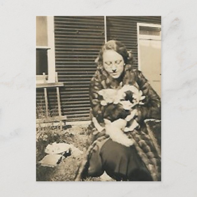 Carte Postale femme de chat (Devant)