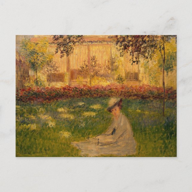 Carte Postale Femme de Claude Monet | dans un jardin, 1876 (Devant)