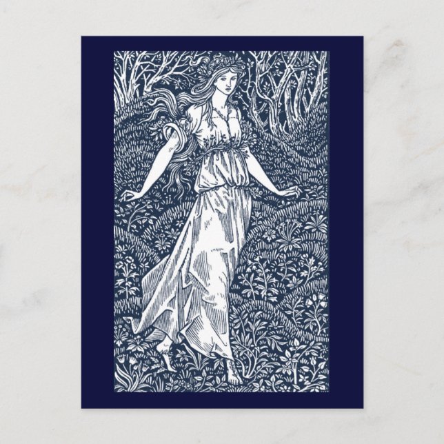 Carte Postale Femme de la forêt enchantée dans le style de Willi (Devant)