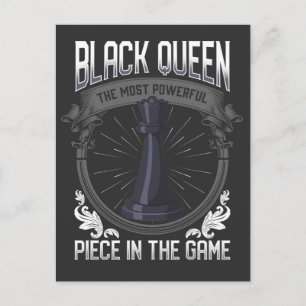 Carte Postale Femme de la reine noire puissant jeu d'échec fille