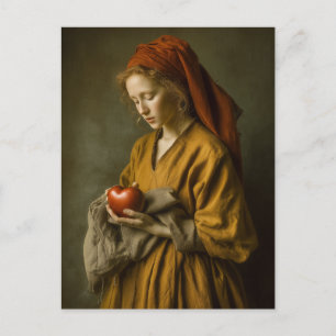 Carte Postale Femme de la Renaissance tenant un cœur