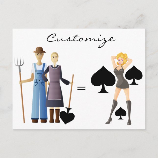 Carte Postale Femme de paysan Reine des pique Thunder_Cove (Devant)