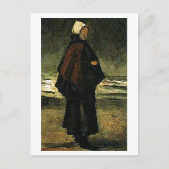Carte Postale Femme de pêcheur sur la plage, Vincent van Gogh (Devant)
