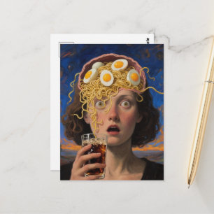 Carte Postale Femme de ramen qui mange le cerveau