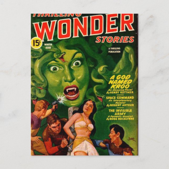 Carte Postale Femme de serpent vert géant (Devant)