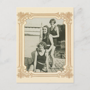Carte Postale Femme Déco Rétro vintage Nageuse