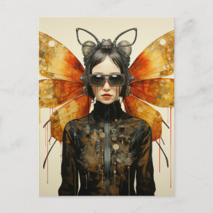 Carte Postale Femme d'insecte Steampunk