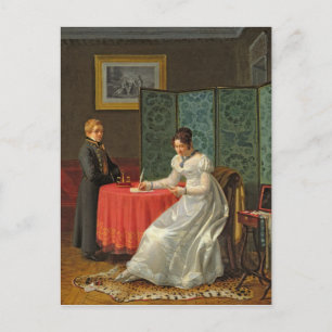 Carte Postale Femme écrivant une lettre