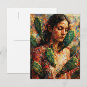 Carte Postale Femme embrassant le figuier de barbarie symbolique