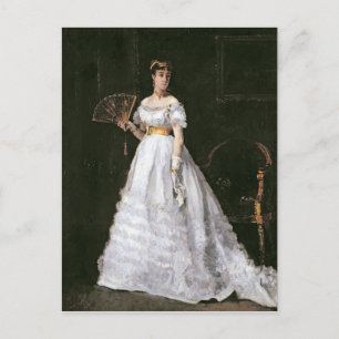 Carte Postale Femme en blanc