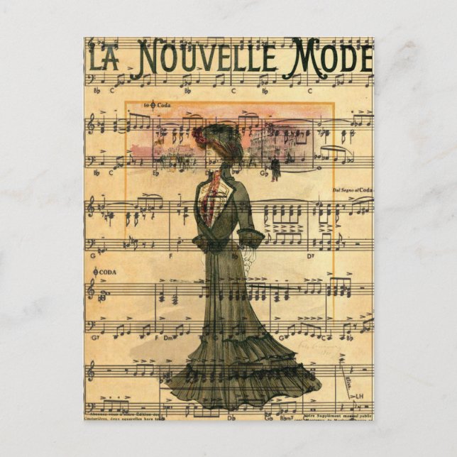 Carte Postale Femme en mode Nouvelle (Devant)
