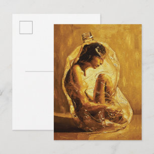 Carte Postale Femme en plastique – Peinture à l'huile