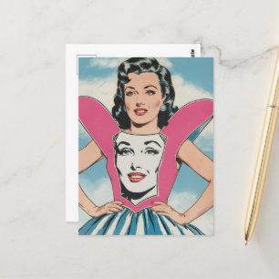 Carte Postale Femme en robe unique