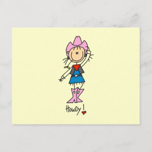 Carte Postale Femme en T-shirts et cadeaux roses