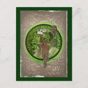 Carte Postale Femme en vert - LAUREL