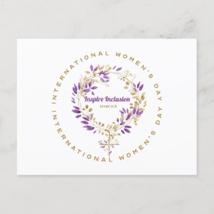 Carte Postale Femme florale signe de la Fête des Femmes Mars 20