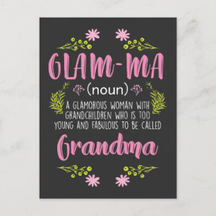 Carte Postale Femme glamour Jeune grand-mère folle Glam ma