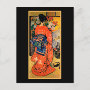 Carte Postale Femme japonaise avec ventilateur