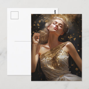 Carte Postale Femme magnifique avec Arrière - plan Parties scint