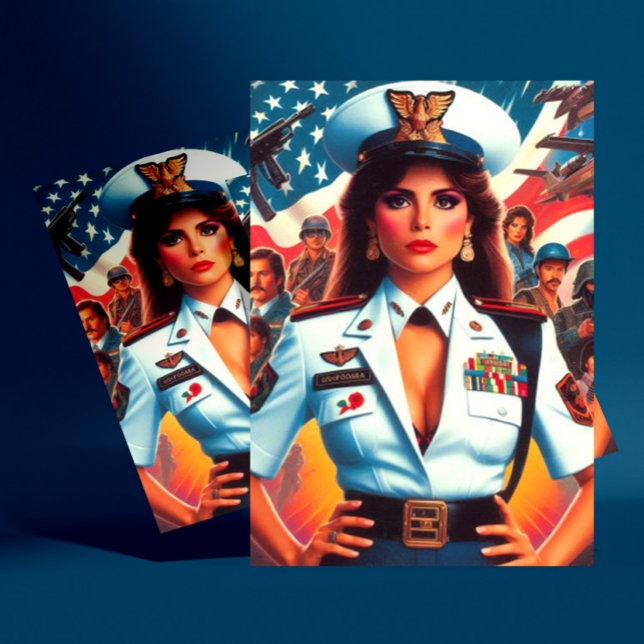 Carte Postale Femme militaire rétro (Créateur téléchargé)