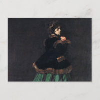 Femme Monet en robe verte