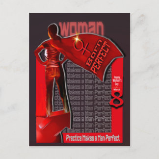 Carte Postale Femme Née Parfaite : Joyeuse Journée des Femmes 8 