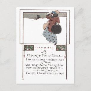 Carte Postale Femme Neige Holly