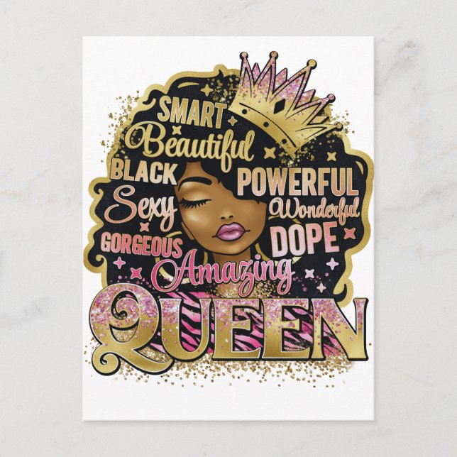 Carte Postale Femme noire Melanin Sista Love (Devant)