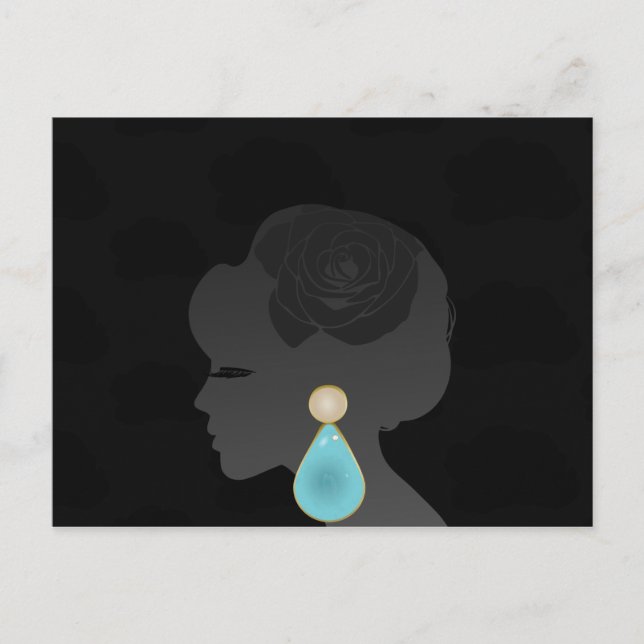 Carte Postale Femme noire Silhouette Dark Glamor (Devant)