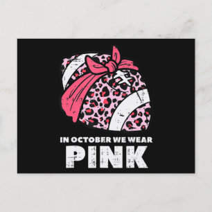 Carte Postale Femme Octobre Nous Portons Rose Football Cancer du