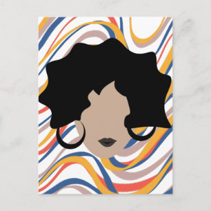 Carte Postale Femme Ondulée Histoire Noire Coiffeuse Beauté Visa