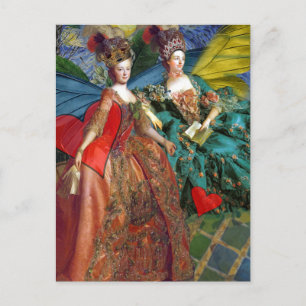 Carte Postale Femme Papillon Capricieuse Gémeaux Gothique Classi