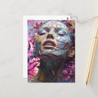 Carte Postale Femme papillon Mosaic