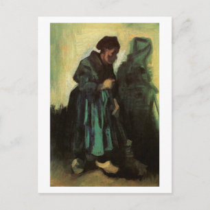 Carte Postale Femme paysanne balayant le sol, Vincent van Gogh