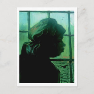 Carte Postale Femme paysanne contre fenêtre, Vincent van Gogh